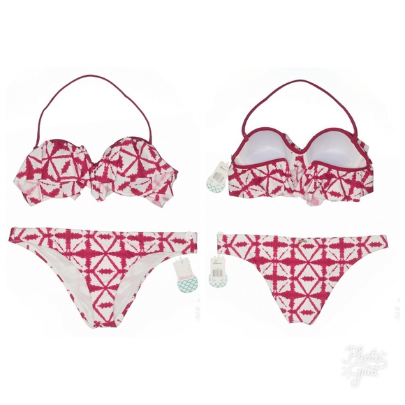 Raisins Mai Tai Red White Tie-Dye Bikini - Picture 2 of 4